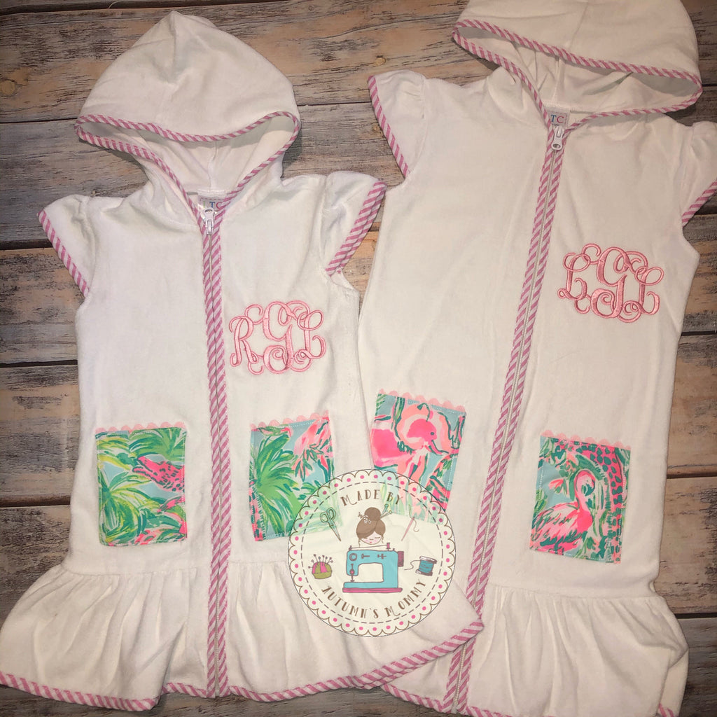 Summer Pool Cover Up - lilly pockets and monogram