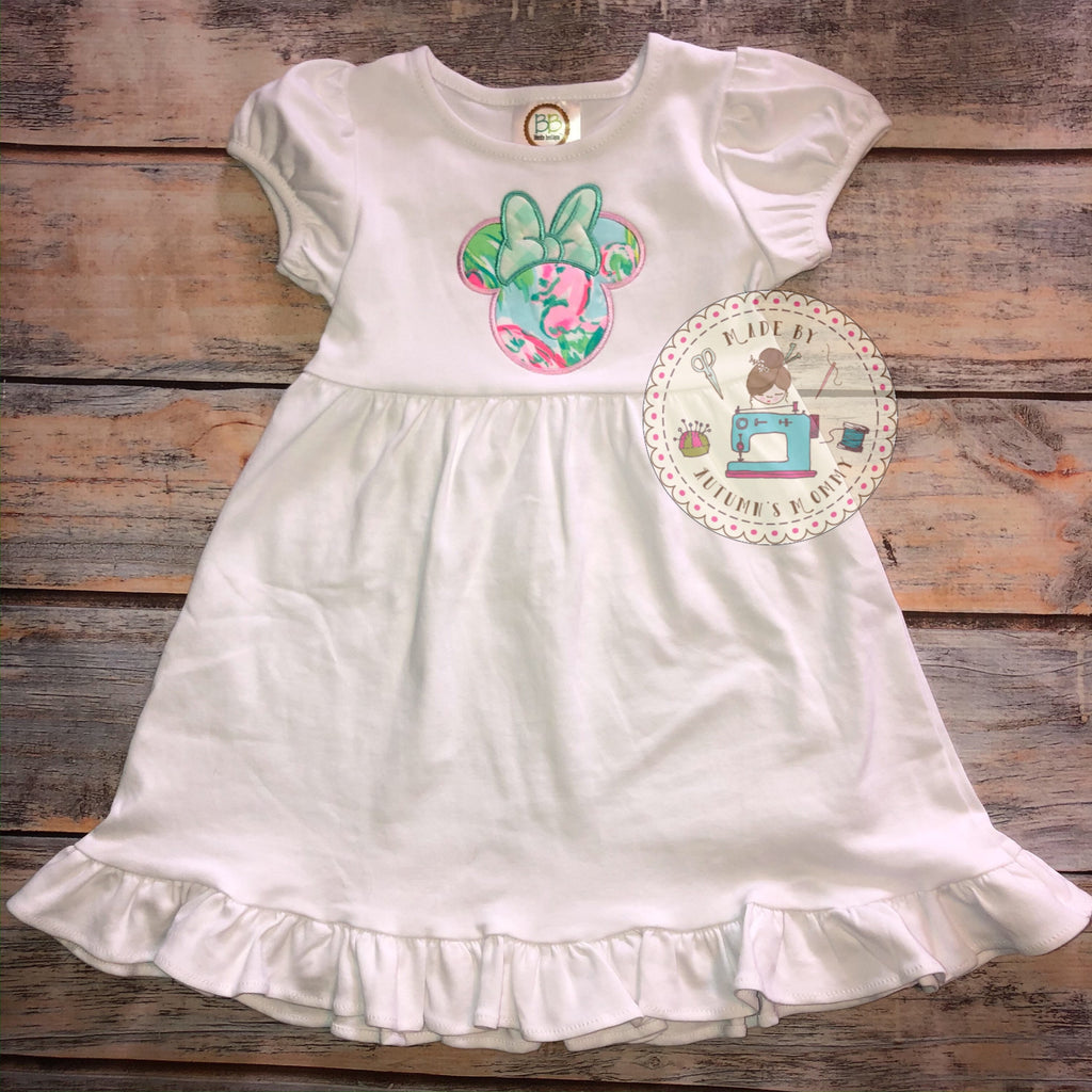 Lilly mouse girls appliqué dress