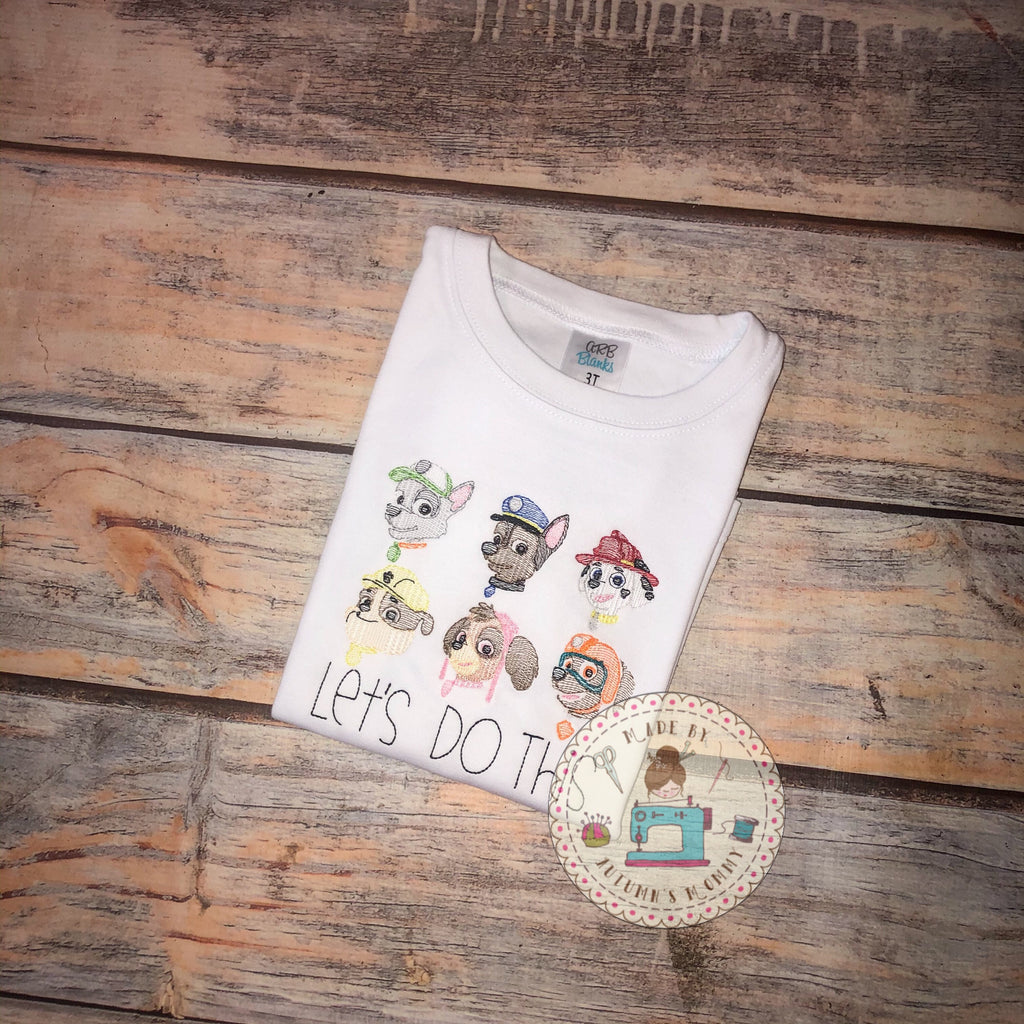 Paw patrol vintage style embroidery boys top